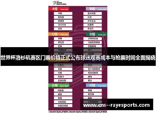 世界杯洛杉矶赛区门票价格正式公布球迷观赛成本与抢票时间全面揭晓